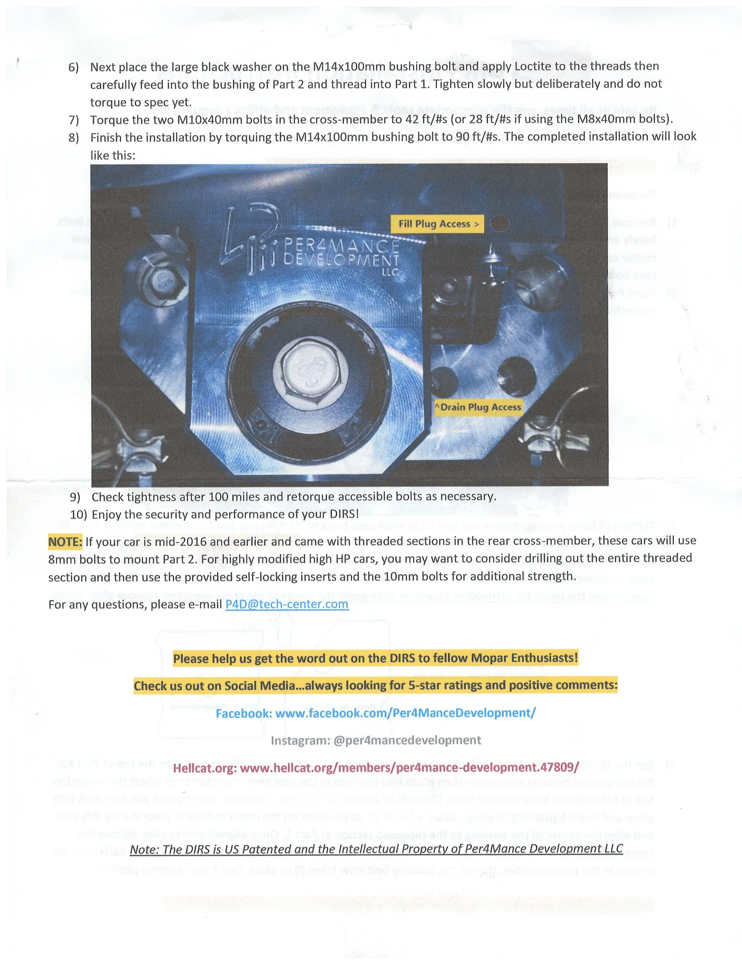 Per4mance Development DIRS for LD Facelift Charger/Challenger/300